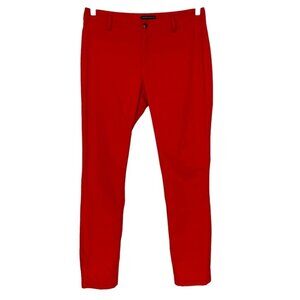 SARAH PACINI RED MID-RISE TAPERED COTTON PANTS - S